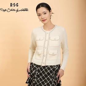 郭培成衣品牌精品系列千金风重工花边小香风开衫