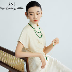 郭培成衣品牌精品系列斜襟搭扣褶皱上衣