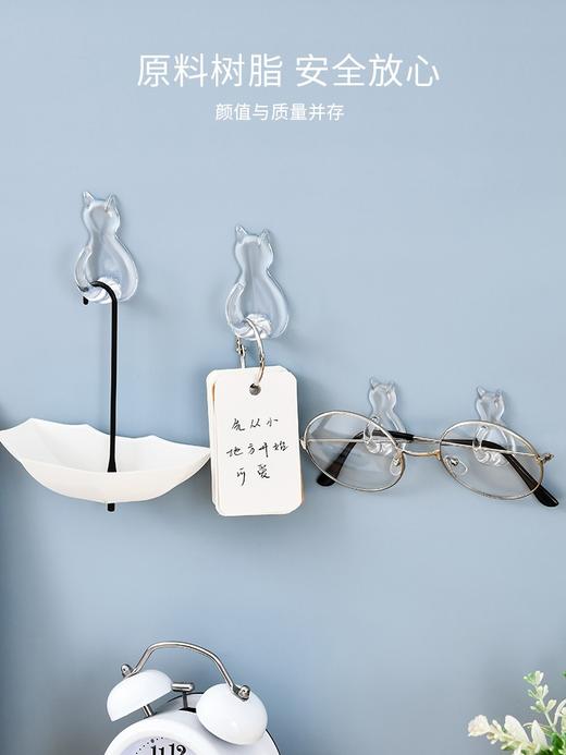 日本进口小久保工业所猫尾猫形粘钩大・小（透明） 商品图2