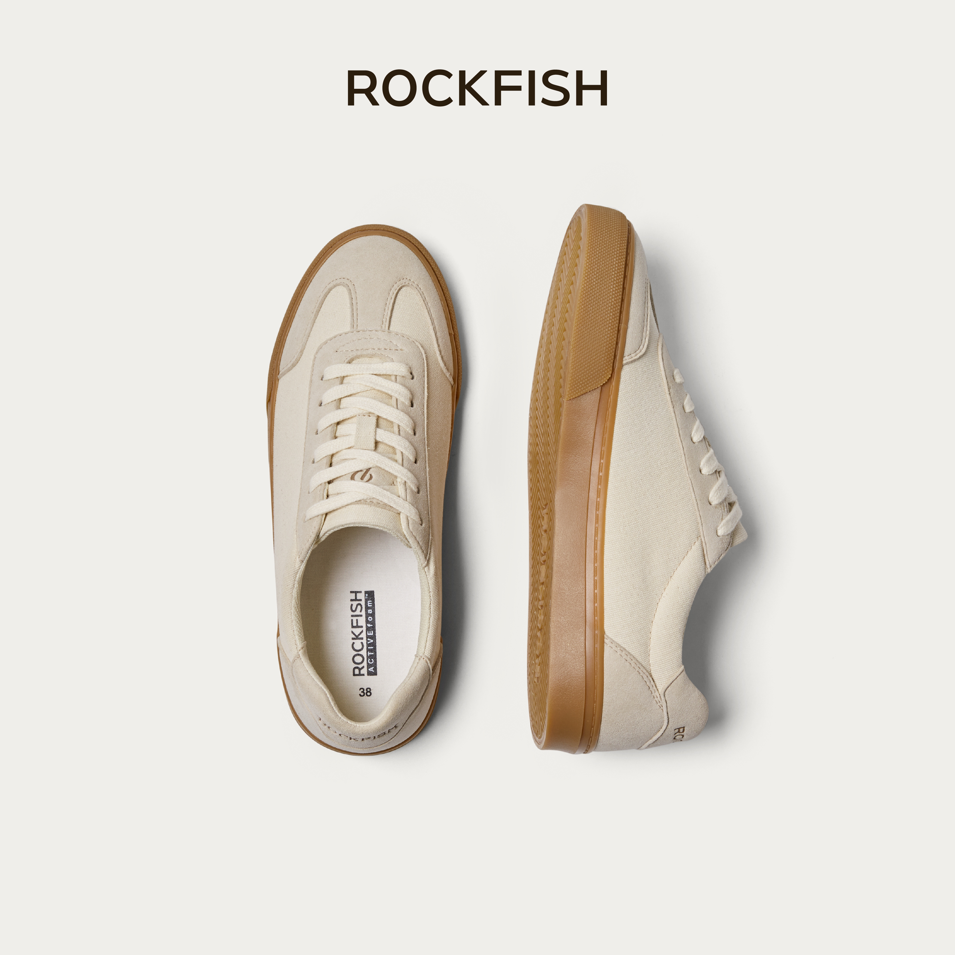 Rockfish【天赋一饼】901防泼水复古轻运动休闲帆布德训鞋男女同款