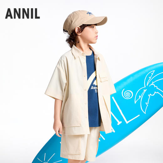 【实体店同款】男童翻领短袖上衣夏季新款安奈儿童装AB521640 商品图2