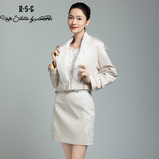 郭培成衣品牌【“药”爱自己】花朵纹样镂空蕾丝短夹克套装 商品图0