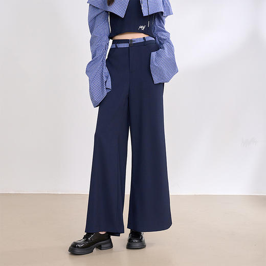 西遇设计感抹胸上衣套装女新款宽松慵懒风阔腿裤两件套SS150089/SS150090 商品图2