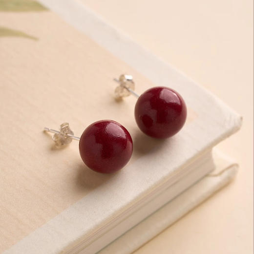 紫金砂朱砂耳饰，耳钉【下单后3天发出】 商品图2