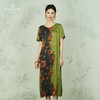 乔万尼真丝连衣裙女收腰高雅印花拼色中长款EI2E718 商品缩略图2