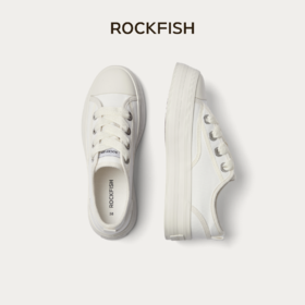 Rockfish 英国755防泼水百搭轻便休闲低帮增高圆头厚底松糕帆布鞋