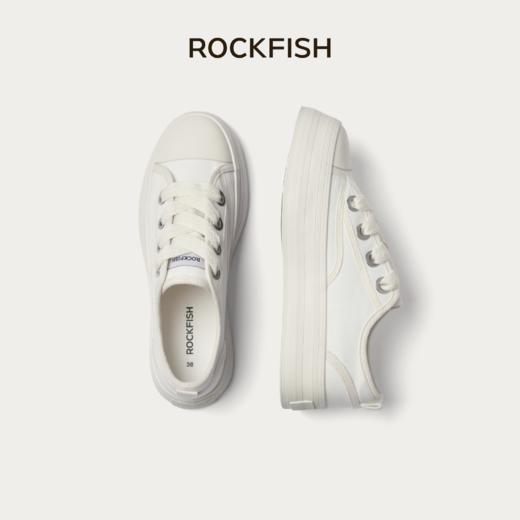 Rockfish 英国755防泼水百搭轻便休闲低帮增高圆头厚底松糕帆布鞋 商品图0