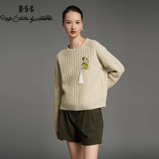 RSG郭培成衣品牌国风鸱吻刺绣设计感秋冬保暖百搭复古羊毛毛衣 商品图1