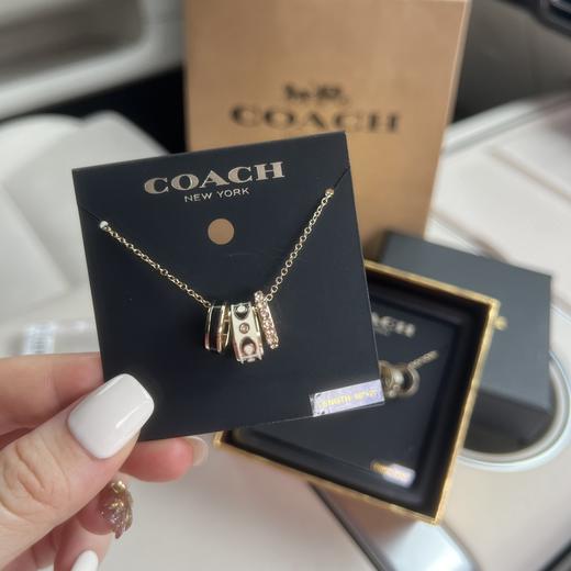 F189原单 Coach/蔻驰 签名珐琅 Rondell 三环小蛮腰项链 商品图3