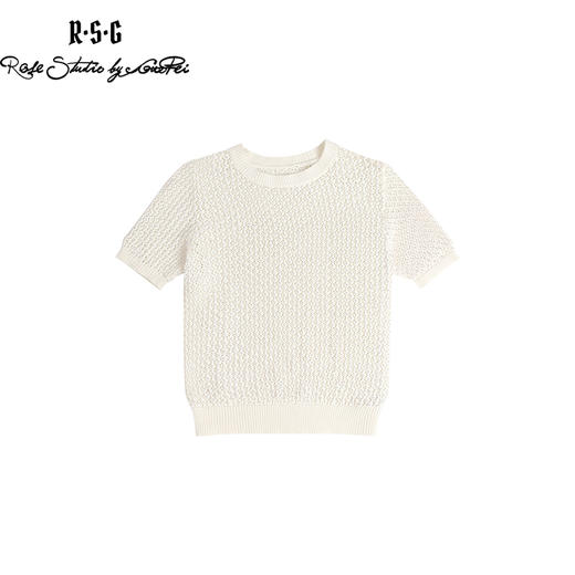 RSG郭培成衣品牌品牌重工钉珠镂空修身短袖针织薄款上衣修身 商品图4