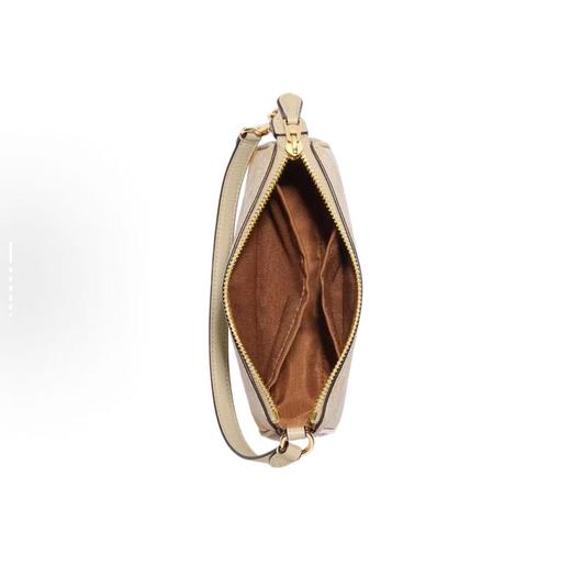 COACH蔻驰 Nolita 19 经典老花拉链开合 帆布拼鹅卵石纹皮革 手腕包手拿包 小号 女款 棕色 商品图3