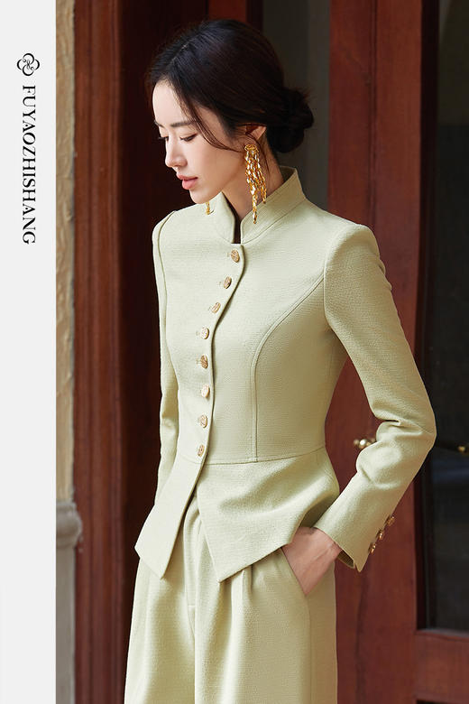 FUYAO扶摇 改良中山装西装外套女2025春季新款新中式国风西服上衣 商品图5