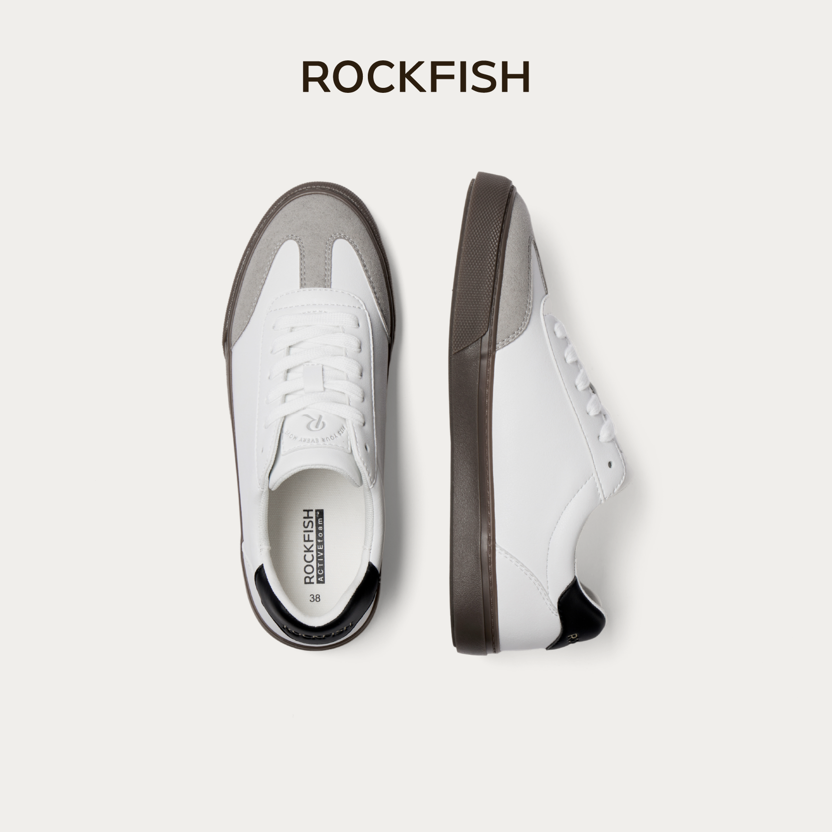 Rockfish【天赋一饼】英国901薄底德训鞋四季百搭复古休闲运动厚底板鞋