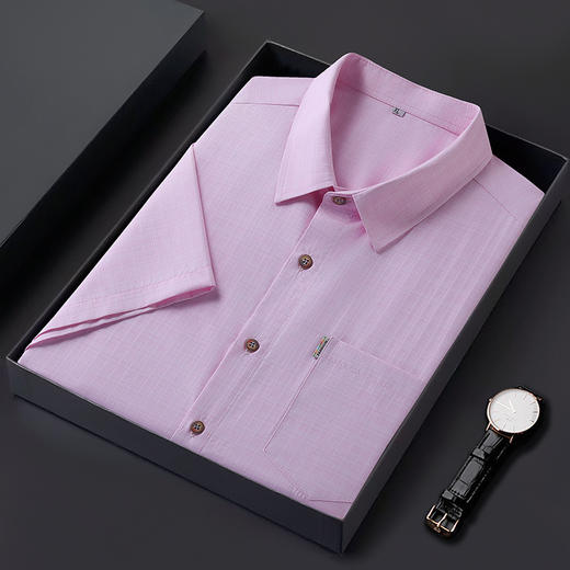 【DB】大依优型大码夏装多色短袖衬衫新款宽松免烫透气大码透气上衣半袖男士衬衣 商品图3