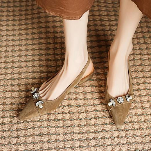 【预售5天】夏季新款绝美凉鞋女法式气质配裙子高级感一字带低跟鞋BXJ&592-3 商品图3