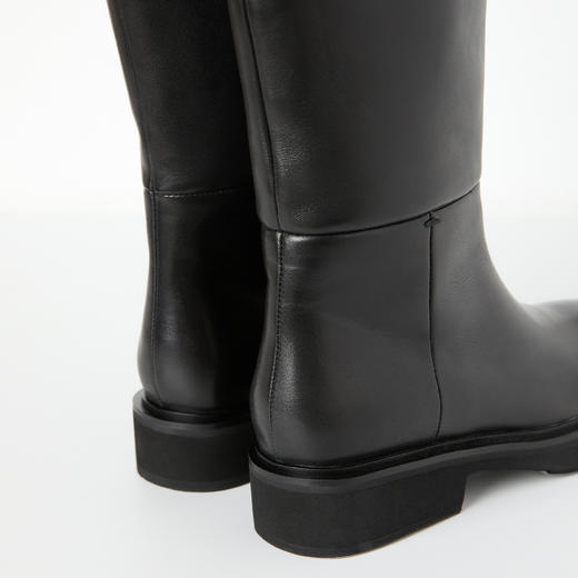 ROMI STUDIO“old money” 头层牛皮斜口不过膝粗跟长筒靴 23AWS019 商品图4