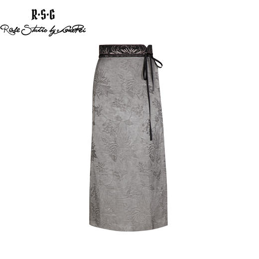 RSG郭培成衣品牌新中式提花刺绣腰带半身长裙复古国风 商品图0
