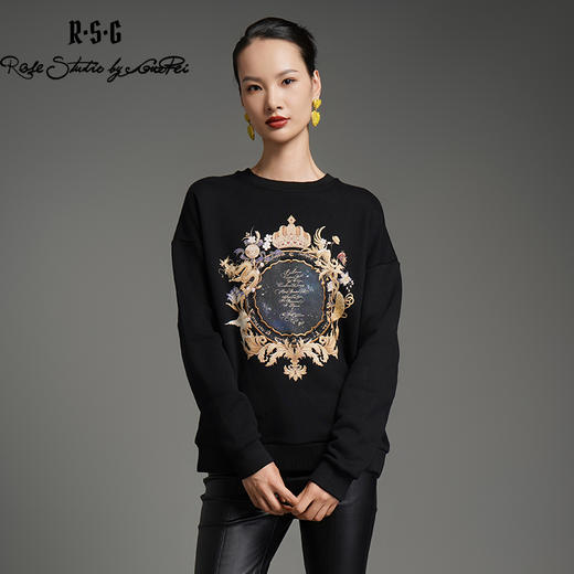 RSG郭培线上成衣品牌高光十刻女装钻印花设计感轻奢卫衣 商品图4