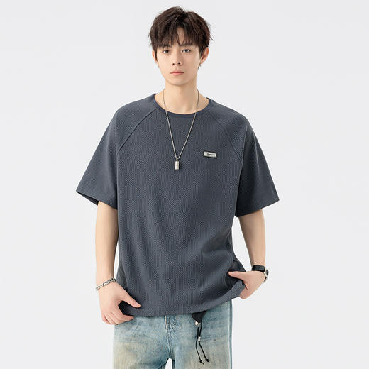 【DSL】大依优型大码圆领短袖T恤夏季加肥加大肥佬休闲宽松透气弹力男装上衣潮款 商品图1