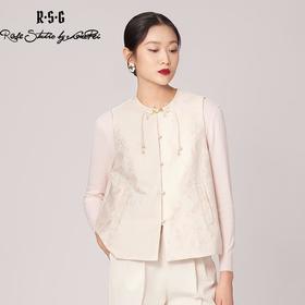 郭培成衣品牌精品系列中式金色提花盘扣马甲