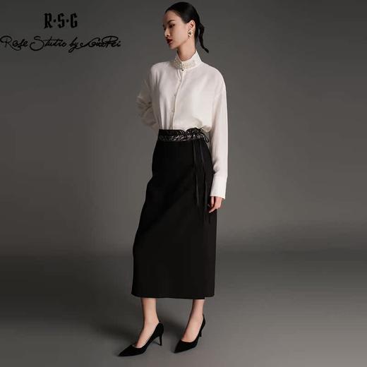 RSG2023郭培线上成衣品牌麦穗花刺绣腰带毛呢半身裙 商品图1