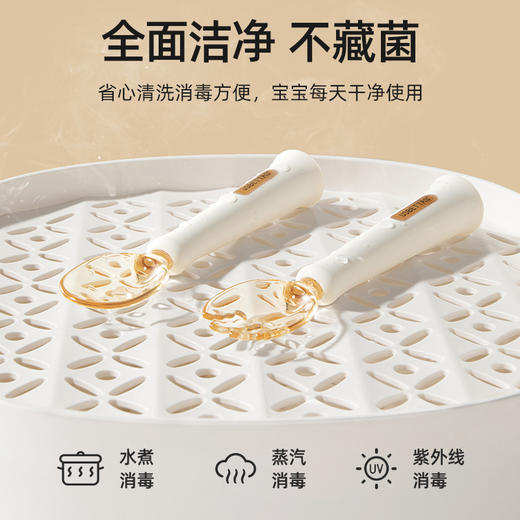 贝肽斯宝宝勺子学吃训练自主进食辅食勺弯曲婴儿吃饭叉勺餐具套装 商品图4