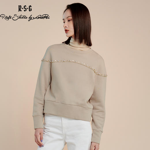 RSG郭培成衣品牌原创设计珍珠幼虎刺绣纯棉套头长袖卫衣女装 商品图2