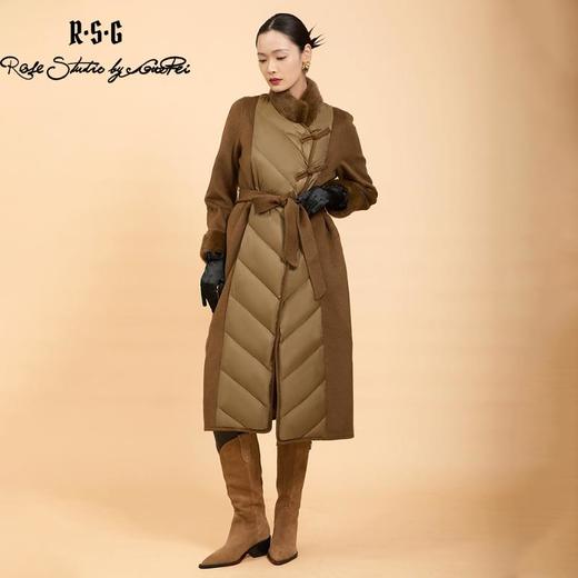 郭培成衣品牌精品系列盘扣毛领绗缝长羽绒服 商品图2