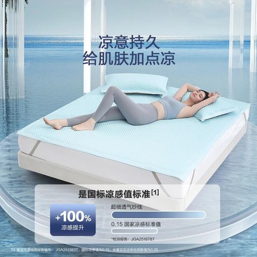 水星家纺 A类抑菌清凉透气星冰凌凉席 床单式/床笠式可水洗豆豆凉感席 商品图1