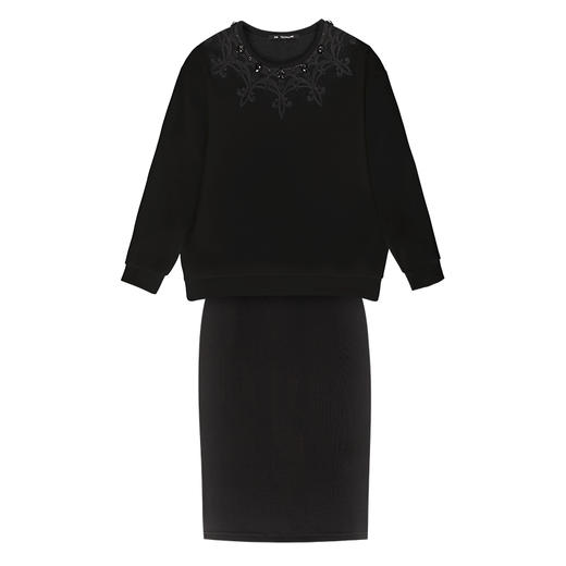 RSG郭培成衣品牌高定建筑设计钉珠刺绣白色卫衣通勤套装秋冬 商品图4