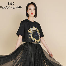 RSG郭培成衣品牌高光十刻系列浮雕刺绣夏季新款上衣T恤
