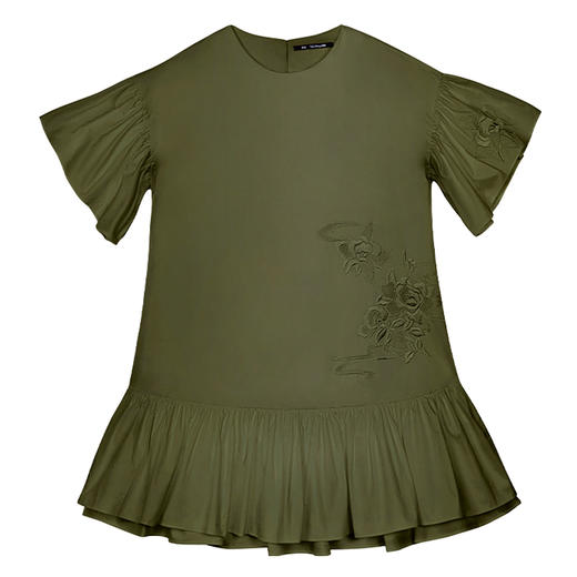 RSG郭培成衣品牌原创设计新中式国风花草刺绣纯棉短袖连衣裙 商品图4