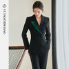 FUYAO扶摇 黑色新中式高定轻奢西装套装女国风气质修身西服两件套 商品缩略图1