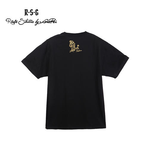 RSG郭培成衣品牌后背刺绣斑马纯棉oversize短袖情侣款T恤上衣 商品图3