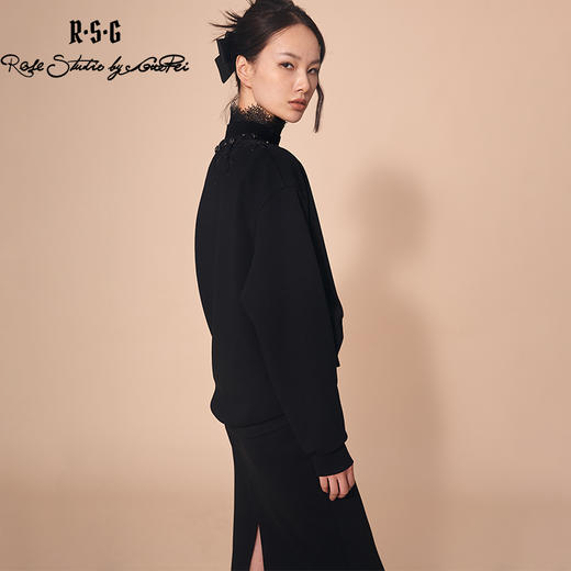 RSG郭培成衣品牌高定建筑设计钉珠刺绣白色卫衣通勤套装秋冬 商品图3