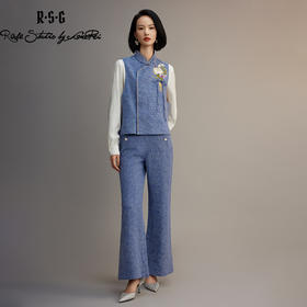 郭培成衣品牌【“药”爱自己】牛仔蓝印花新中式马甲套装