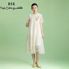 郭培成衣品牌【“药”爱自己】法式复古重工刺绣蕾丝拼接连衣裙
