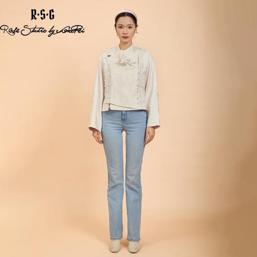 东方境X郭培联名系列：轻高定灵鹿刺绣龙纹提花上衣 商品图4