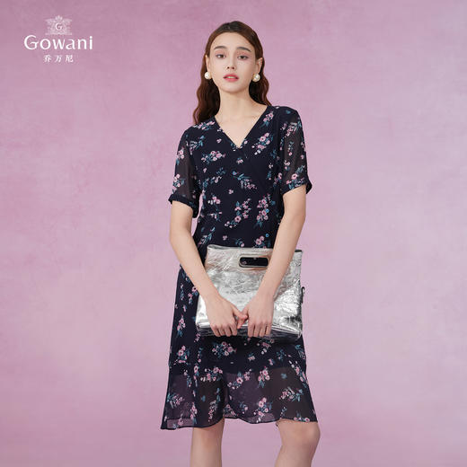 乔万尼连衣裙夏真丝桑蚕丝法式碎花EI2E770 商品图2