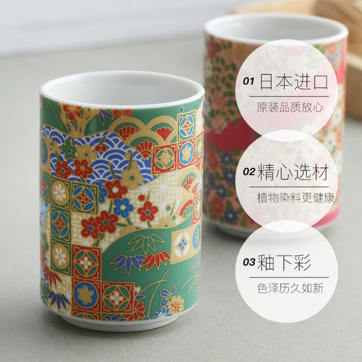 日本进口西庵窑京友禅茶杯套装 商品图1