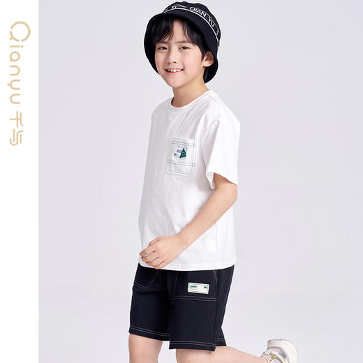 笛莎千与2025夏新款男童休闲贴袋男童短袖T恤 商品图2