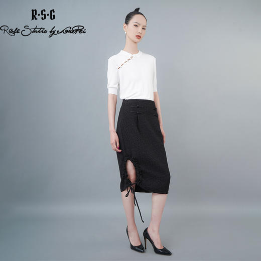 RSG2023新中式斜襟盘扣显瘦针织T恤 商品图3