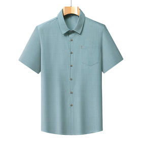 【DB】大依优型大码夏装多色短袖衬衫新款宽松免烫透气大码透气上衣半袖男士衬衣