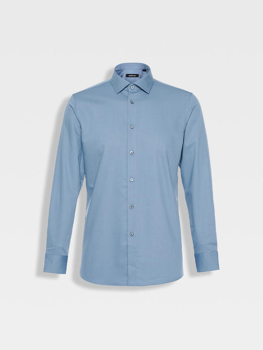 callisto蓝色聚酯纤维混纺长袖衬衫 商品图0