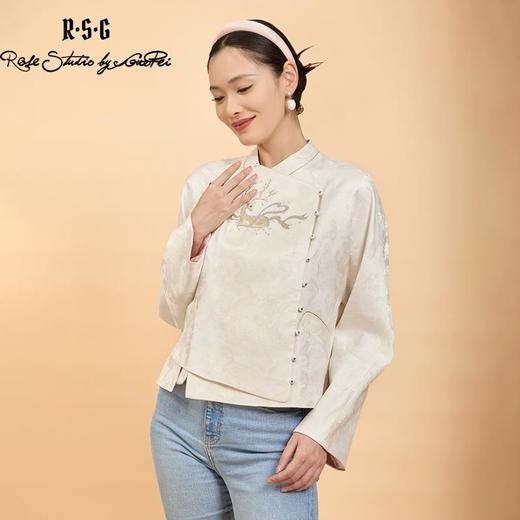 东方境X郭培联名系列：轻高定灵鹿刺绣龙纹提花上衣 商品图2