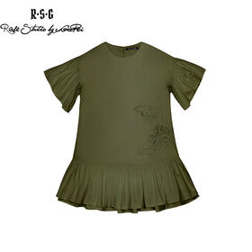 RSG郭培成衣品牌原创设计新中式国风花草刺绣纯棉短袖连衣裙