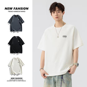 【DSL】大依优型大码圆领短袖T恤夏季加肥加大肥佬休闲宽松透气弹力男装上衣潮款