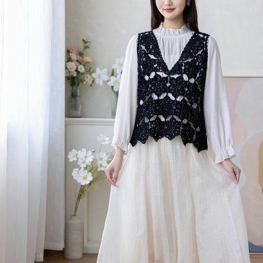 苏苏姐家朵儿背心手工DIY编织衣服蕾丝线毛线团钩针材料包 商品图3