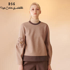 RSG郭培成衣品牌原创设计花朵装饰后背拉链长袖套头圆领卫衣