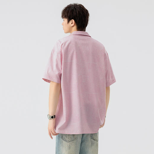 【DSL】大依优型大码翻领短袖衬衫夏季加肥加大肥佬休闲宽松透气弹力男装上衣潮款 商品图4